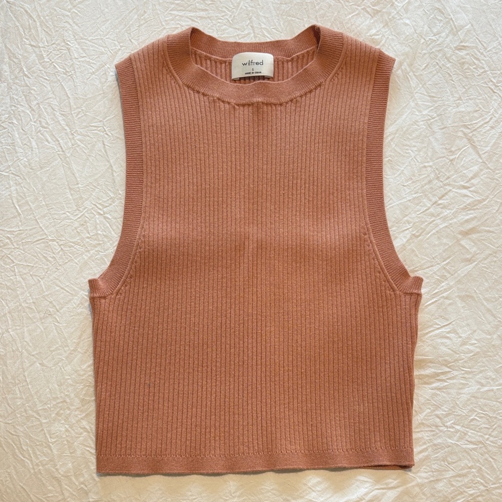 Wilfred Ribbed Crop Sweater Tank Vest Top